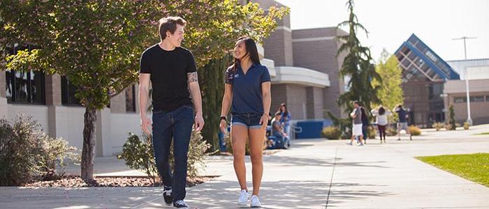 Students walking